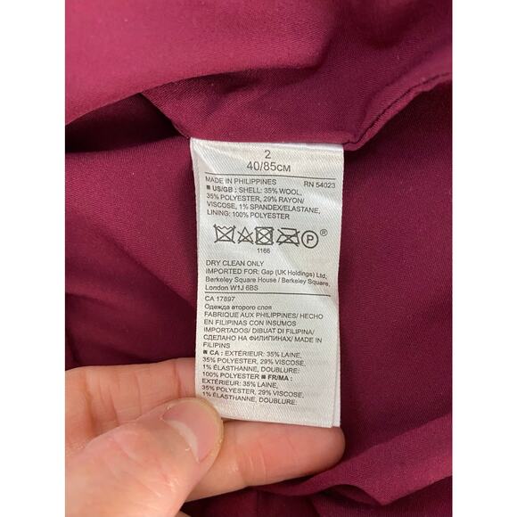 Banana Republic Women's 2 Pink Eyelash Fringe Wool Blend Sheath Dress - Picture 3 of 5